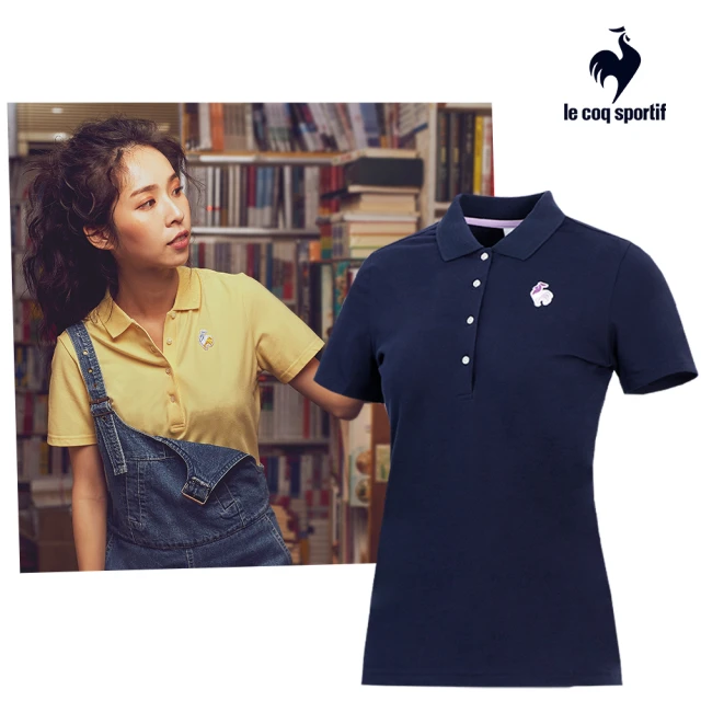 【LE COQ SPORTIF 公雞】法式經典短袖POLO衫 女-藏青色-LOM22141