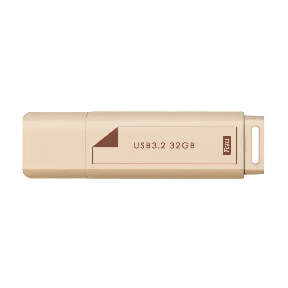 【TCELL 冠元】3入組-USB3.2 Gen1 32GB 文具風隨身碟-奶茶色