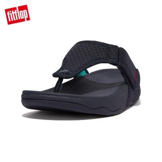 【FitFlop】TRAKK II WATER-RESISTANT NEOPRENE透氣淺水布夾腳涼鞋-男(午夜藍/大溪地藍)