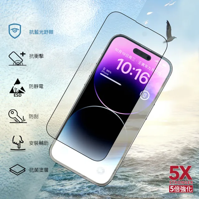【美國ZAGG】iPhone 14 滿版抗藍光保護貼 萊因認證抗藍光最高等級 RPF30(iPhone 14/13/13 Pro)