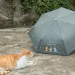 【大振豐】貓咪追追抗UV防曬自動開收傘(防曬黑膠抗UV 舒適磨砂手把 晴雨兩用自動開收)
