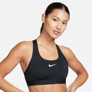 【NIKE 耐吉】運動內衣 女款 中度支撐 AS W NK SWSH MED SPT BRA 黑 DX6822-010