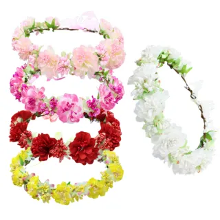【Jpqueen】森系少女海灘度假風花環拍照髮飾(7款可選)