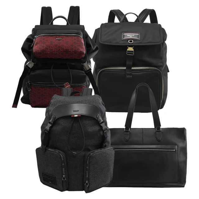 BALLY BORD 撞色滿版方塊印花商務包旅用卡後背包(咖