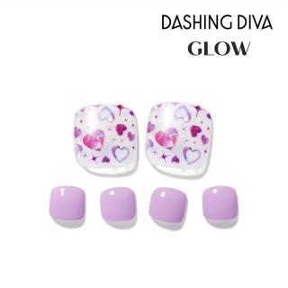 【DASHING DIVA】GLOW足部薄型凝膠美甲貼 淡紫愛心(最新系列 超薄服貼 免照燈)