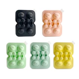 【優思居】四隻小熊冰塊雪糕矽膠模具(超值2入)