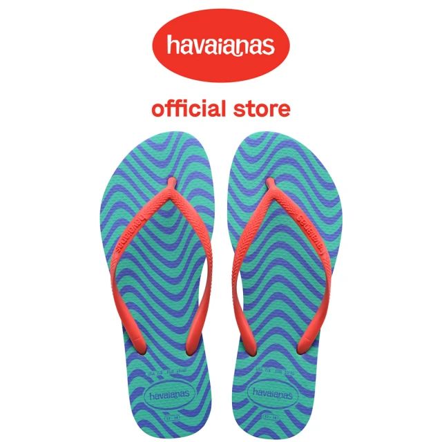 havaianas 哈瓦仕 拖鞋 女鞋 夾腳拖 波浪紋 Slim Harmony 綠紫 4145638-1829W(哈瓦士)