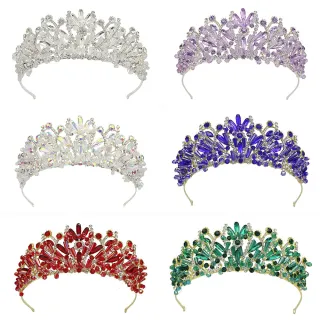 【Jpqueen】多色水晶歐風復古華麗手工髮箍髮飾(6色可選)