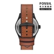 【FOSSIL 官方旗艦館】Defender 經典雅仕日曆太陽能指針手錶 棕色真皮錶帶 46MM FS5978