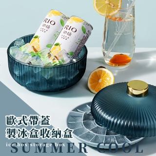 【秒脫模】歐式附蓋矽膠製冰盒-附冰鏟(含保冰桶 派對必備 大容量 聚會 飲料冰鎮 冰塊盒 副食品盒 輔食)