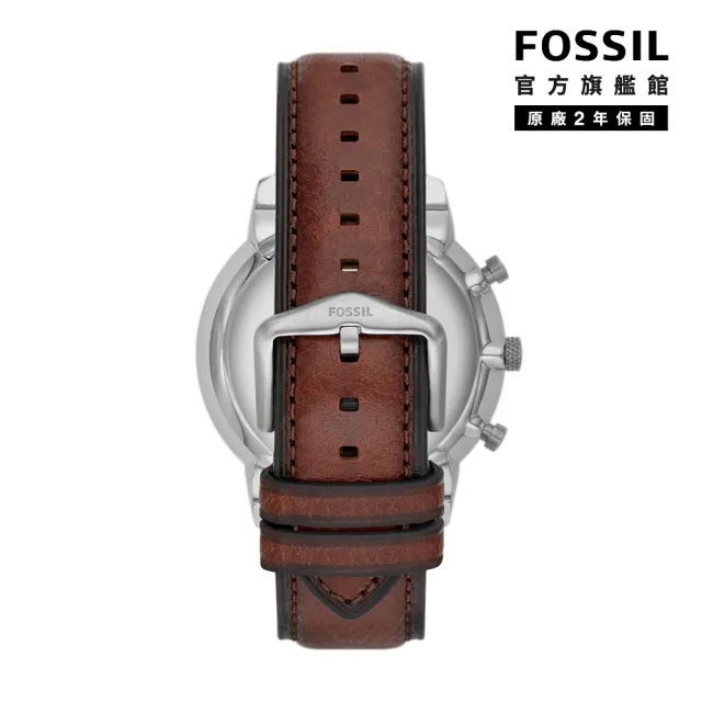 【FOSSIL 官方旗艦館】Neutra 氣質雅仕三眼計時指針手錶 棕色真皮錶帶 44MM FS5982