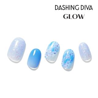 【DASHING DIVA】GLOW薄型凝膠美甲貼 閃爍冰藍(最新系列 超薄服貼 免照燈)