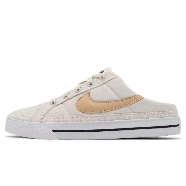 【NIKE 耐吉】穆勒鞋 Wmns Court Legacy Mule 女鞋 米白 帆布 懶人鞋(DB3970-002)