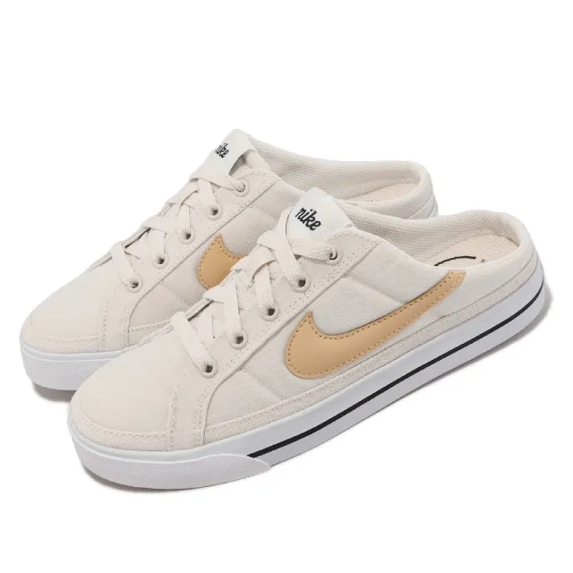 【NIKE 耐吉】穆勒鞋 Wmns Court Legacy Mule 女鞋 米白 帆布 懶人鞋(DB3970-002)