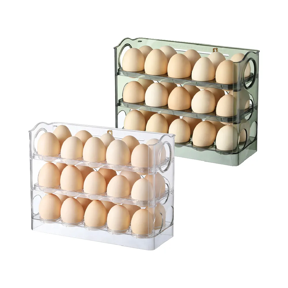 【Finger Pop 指選好物】翻轉雞蛋收納盒-30格(冰箱收納盒/雞蛋托/保鮮盒/收納架)