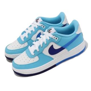 【NIKE 耐吉】休閒鞋 Air Force 1 LV8 2 GS 女鞋 大童鞋 白 藍 皮革 AF1 經典(DZ2660-100)