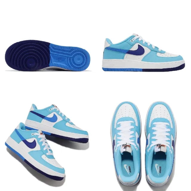 NIKE 耐吉】休閒鞋Air Force 1 LV8 2 GS 女鞋大童鞋白藍皮革AF1 經典