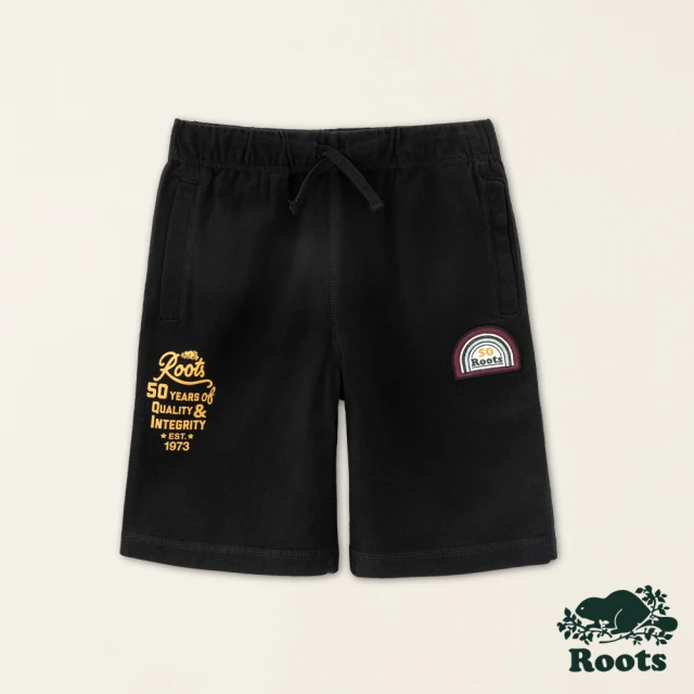 【Roots】Roots大童-#Roots50系列 光芒50重磅有機棉短褲(黑色)