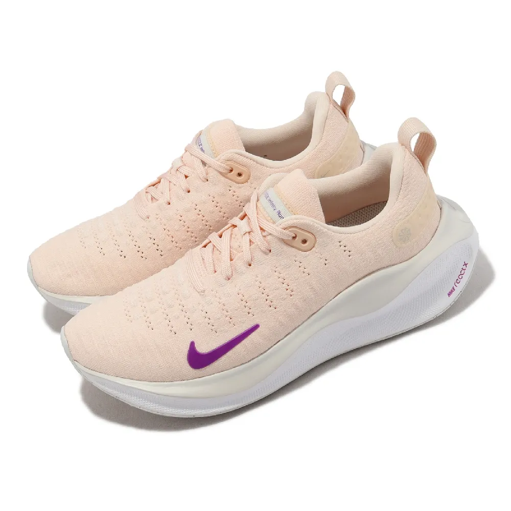 【NIKE 耐吉】慢跑鞋 Wmns ReactX Infinity Run 4 女鞋 粉橘 紫 緩震 運動鞋(DR2670-800)