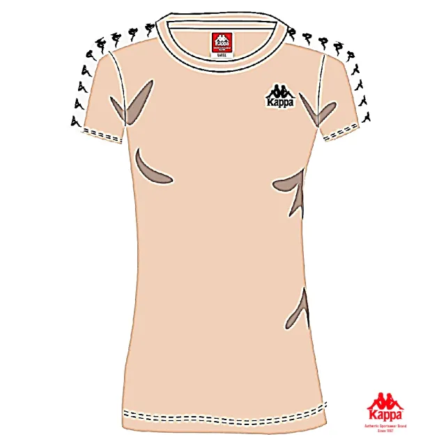 【KAPPA】時尚女運動棉質SLIM FIT 短袖POLO衫合身版(蜜桃粉 304JQR0904)