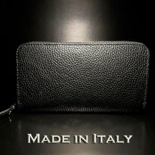 【iTa.a】100%義大利Tuscany製。100%頂級植鞣真皮包包 革(翡冷翠萬用長夾-墨石黑)