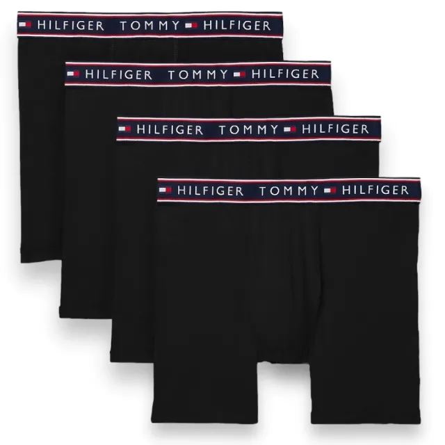 【Tommy Hilfiger】四件精美盒裝 男生四角棉質內褲 經典字母褲頭 男款