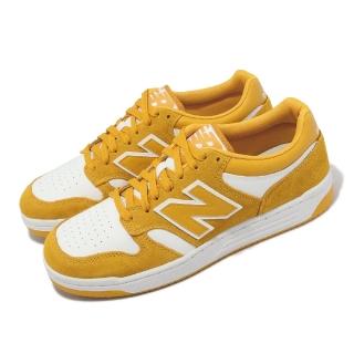 【NEW BALANCE】休閒鞋 BB 480 Low 男鞋 女鞋 情侶鞋 黃 白 復古 皮革 麂皮 NB 紐巴倫(BB480LWA-D)