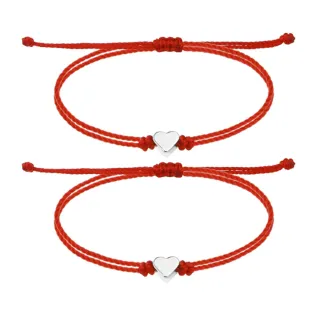 【Jpqueen】簡約愛心手工編織男女本命多色紅繩手鍊(12色可選)