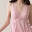 【La Felino 羅絲美】美麗女神蕾絲寬肩洋裝睡衣-魅惑粉(11309-10)