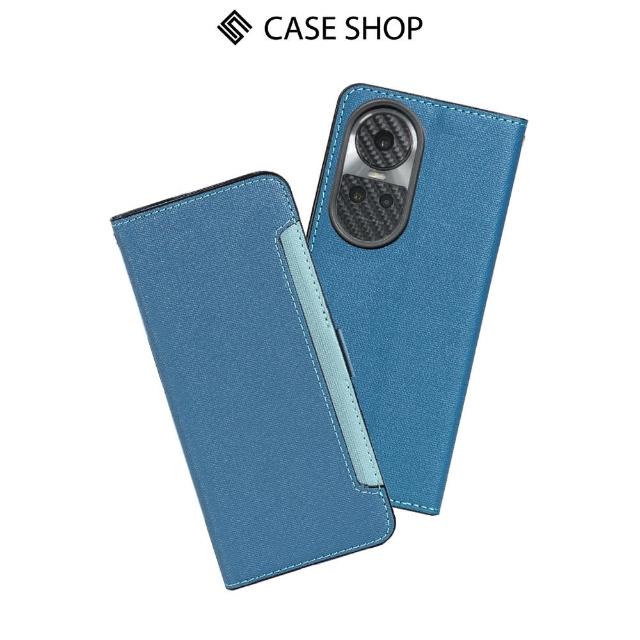 【CASE SHOP】OPPO Reno 10 前收納側掀皮套-藍(內襯卡片夾層 翻蓋站立)