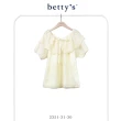 【betty’s 貝蒂思】2WAY滿天星蕾絲蝴蝶結荷葉領上衣(米白)