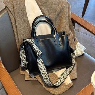 【巴黎精品】現貨+預購 手提包真皮肩揹包(復古牛皮側背簡約女包包4色a1ce6)