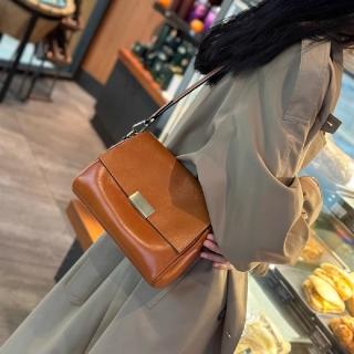 【巴黎精品】現貨+預購 側揹包真皮肩揹包(質感金扣手提牛皮女包包5色a1ce13)