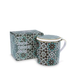 【T2 Tea】巴哈風格骨瓷馬克杯含濾茶器(黑色 Baha Blends Mug Black Mug With Infuser)