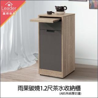 【麗得傢居】雨果碳燒灰1.2尺收納櫃 餐櫃櫥櫃 電器櫃(系統式1.0mm厚ABS材質封邊處理)