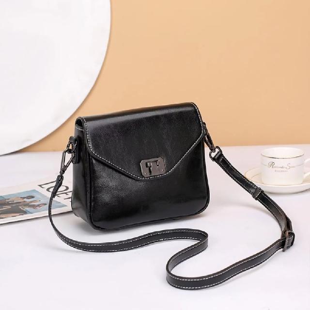 【巴黎精品】現貨+預購 側背包真皮肩背包(復古牛皮單肩翻蓋女包包6色a1ce38)