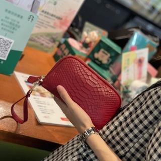 【巴黎精品】現貨+預購 手拿包真皮手機包(簡約迷你鱷魚紋牛皮女包包6色a1ce59)