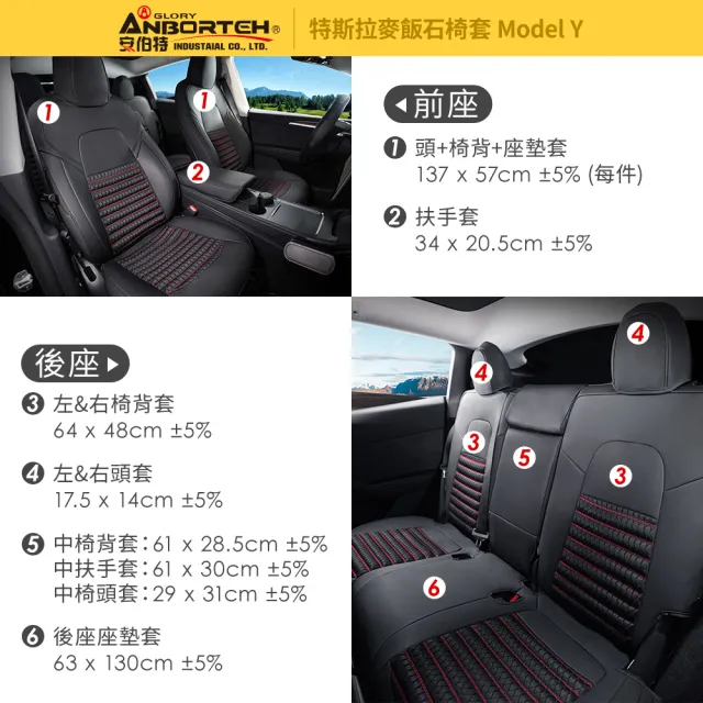 【ANBORTEH 安伯特】特斯拉麥飯石椅套 Model Y專用
