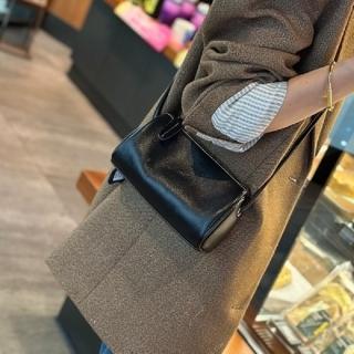 【巴黎精品】現貨+預購 側揹包真皮肩揹包(質感簡約牛皮圓筒女包包6色a1ce40)