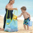 【Dagebeno荷生活】超透氣可折疊防潮網布灘包 海邊沙灘公園玩沙玩具收納袋(大號2入)