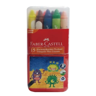 【Faber-Castell】輝柏 大眼星球 無毒蠟筆 15色/盒 120015