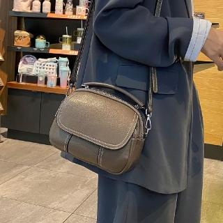 【巴黎精品】現貨+預購 真牛皮側揹包真皮革單肩揹包托特包手提包隨身女包包(手提牛皮多功能百搭6色a1ce49)