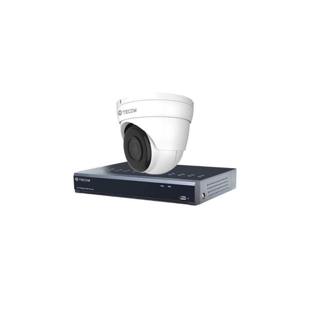 【TECOM 東訊】組合 TE-XSC04051-N 4路錄影主機+TE-HDE60202F28-M2 2M同軸帶聲半球攝影機*1 昌運監視器