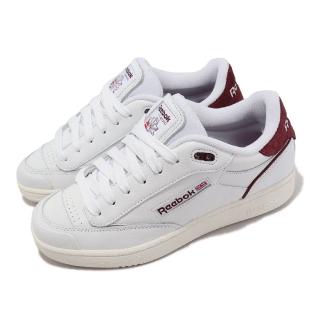 【REEBOK】休閒鞋 Club C Bulc 男鞋 白 酒紅 皮革 經典 小白鞋(100032938)