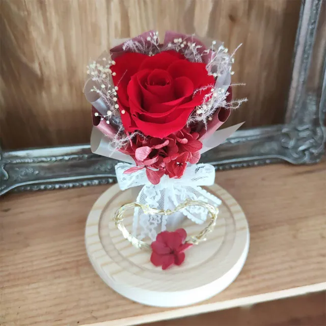 【OSTARA FLORIST 奧斯塔拉花藝】愛情物語永生花罩盅(永生玫瑰花、情人節、生日禮、榮昇、花禮)