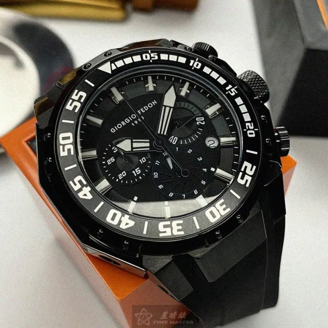 【GIORGIO FEDON 1919】雙11GiorgioFedon1919手錶型號GF00083(黑色錶面黑錶殼深黑色矽膠錶帶款)