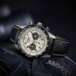 【CITIZEN 星辰】Chronograph 光動能 碼錶計時三眼不鏽鋼腕錶-皮錶帶43mm(CA4559-13A 防水100米)