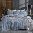 【HOYACASA】500織希爾維亞刺繡匹馬棉薄被套床包組-幽靜藍(雙人)