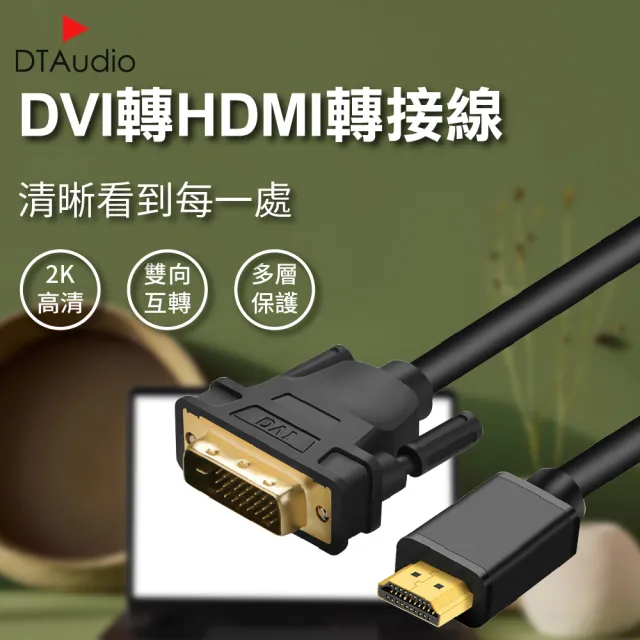 聆翔】3M DVI轉HDMI轉接線(2K HDMI DVI 轉接線轉接頭電腦螢幕電視筆記