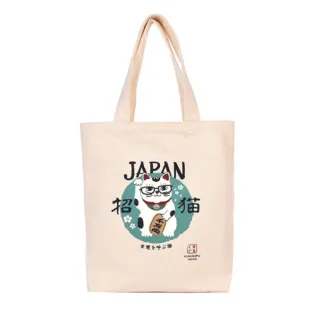 【Kusuguru Japan】日本眼鏡貓 肩背包  日本限定觀光主題系列 帆布手提肩背兩用包 日本境內限定(招財貓款)
